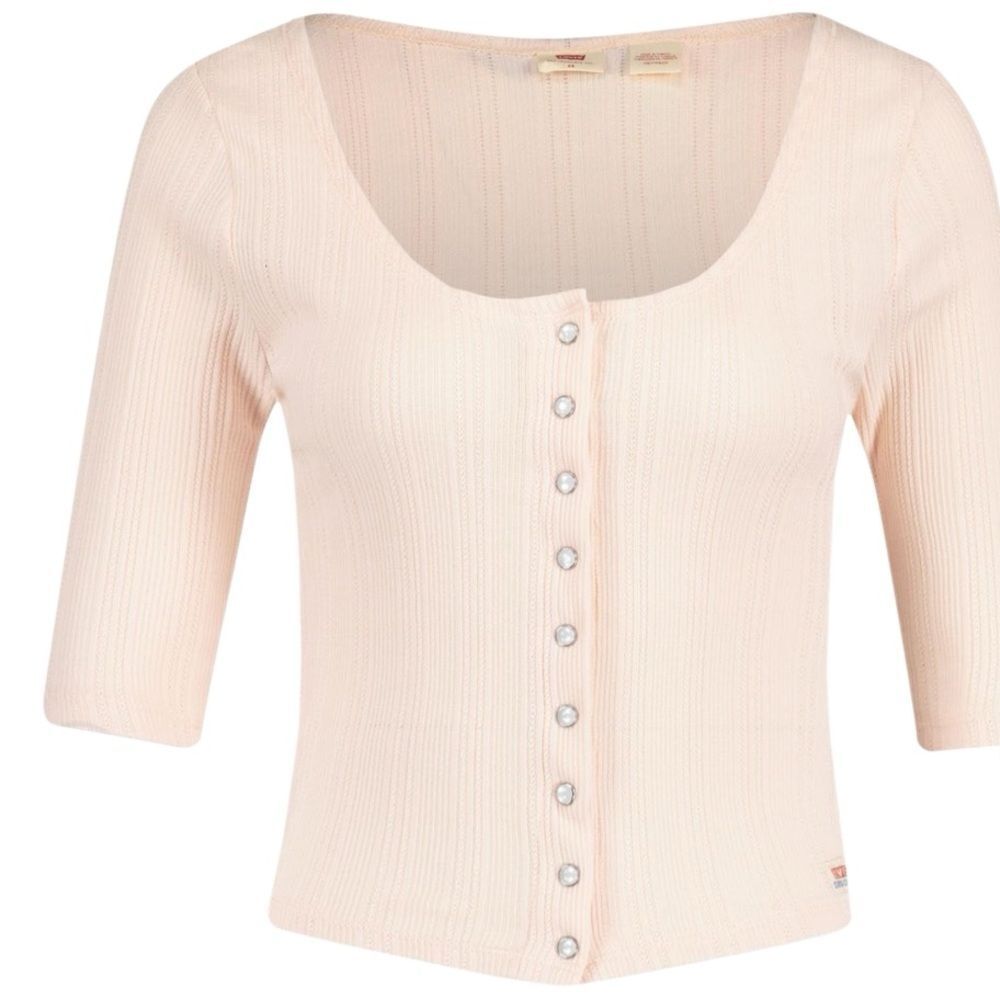 LEVI'S Dry Goods Pointelle Top (Pearl Blush) Pink Size XL